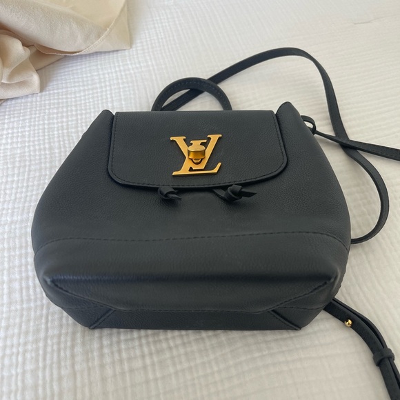 Authentic Louis Vuitton Lock Me Mini Backpack Black and Gold - Picture 15 of 16